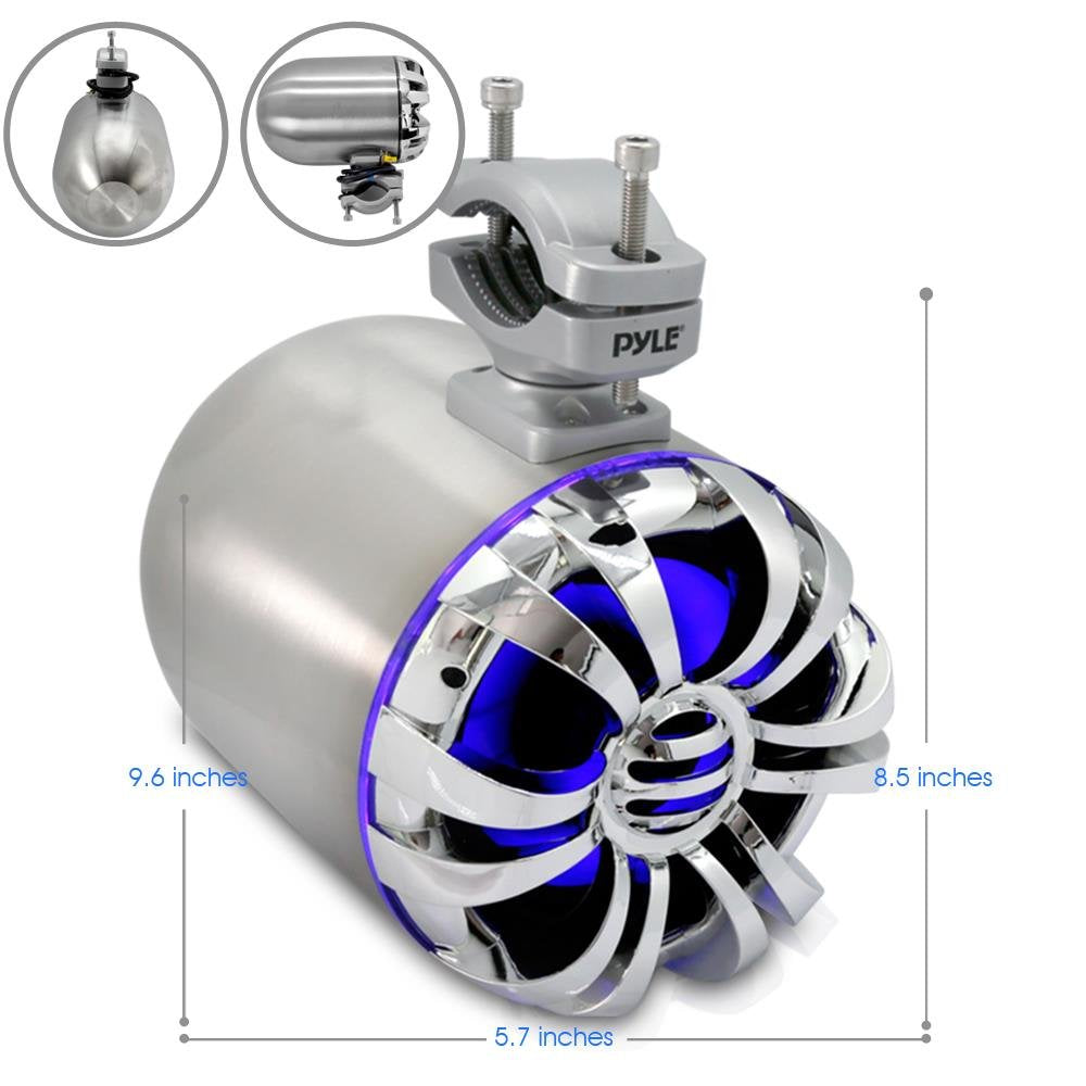 Pyle Marine Speakers - 5.25 Inch Waterproof Ip44 Rated Wakeboard Tower And Weather Resistant Outdoor Audio Stereo Sound System W