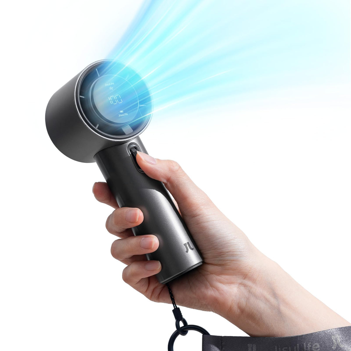 Jisulife Portable Handheld Fan,Speed(1 100) Adjustable Turbo Mini Fan,5000Mah Battery Rechargeable Personal Fan With Metal Body,