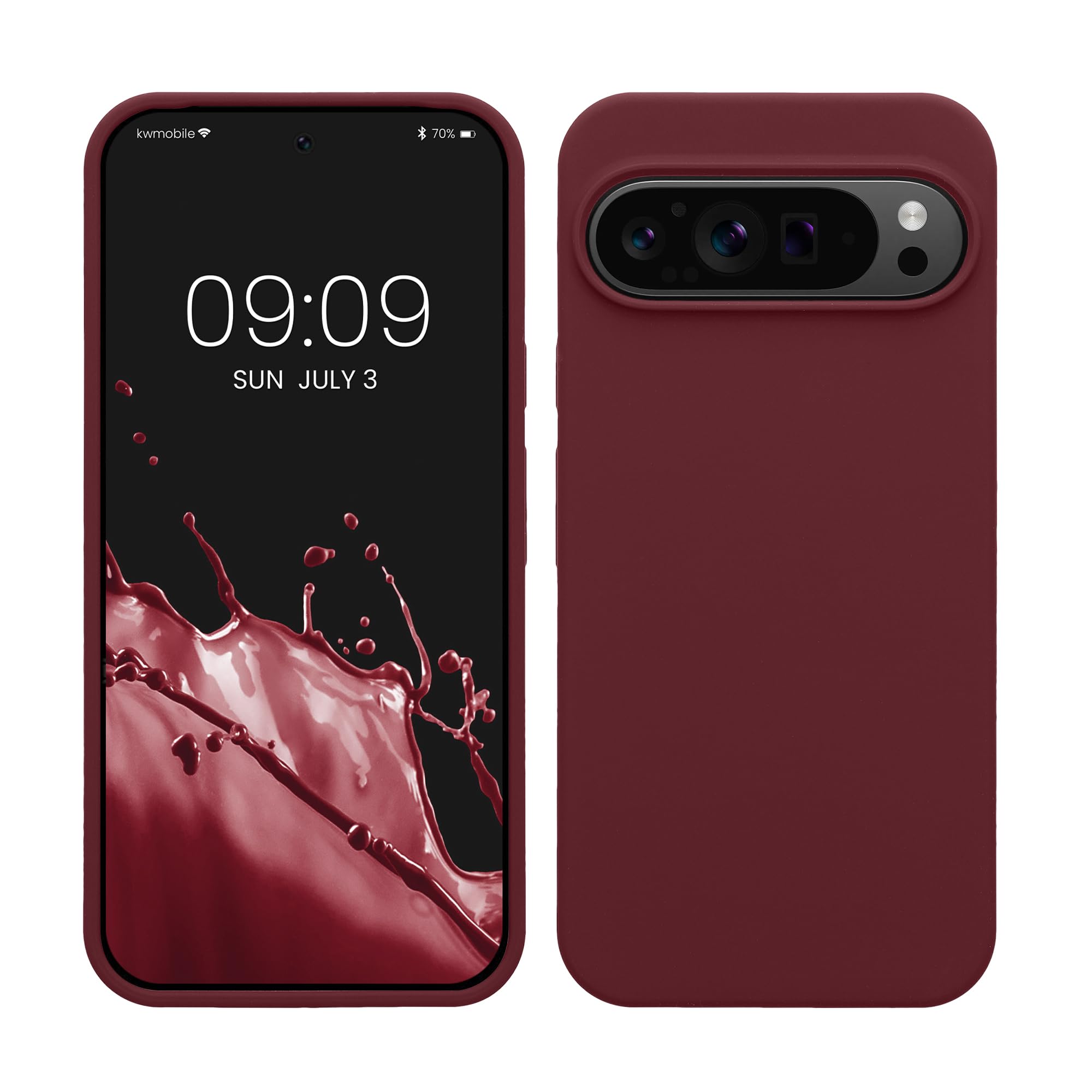 kwmobile Case Compatible with Google Pixel 9 Pro XL Case - TPU Silicone Phone Cover with Soft Finish - Bordeaux Violet
