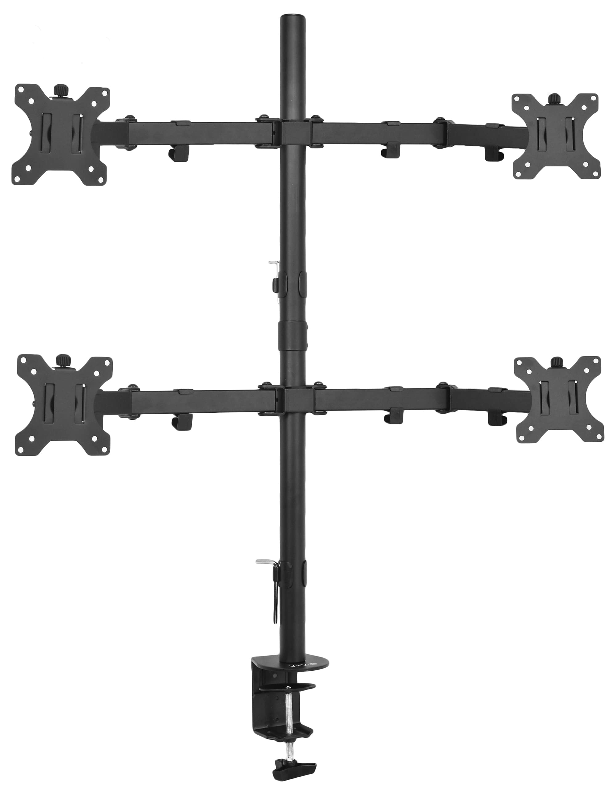 VIVO Quad 13 to 30 inch LCD Monitor Desk Mount, Fully Adjustable Stand with Tilt and Swivel, Holds 4 Screens with Max VESA 100x100, STAND V004