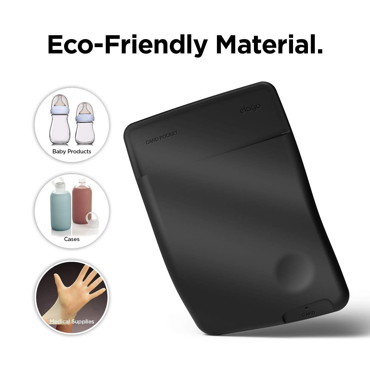 Elago Phone Card Holder - Secure Wallet, Ultra Slim For Back Of Phone, 3M Adhesive Id Iphone, Galaxy And Most Smartphones [Black