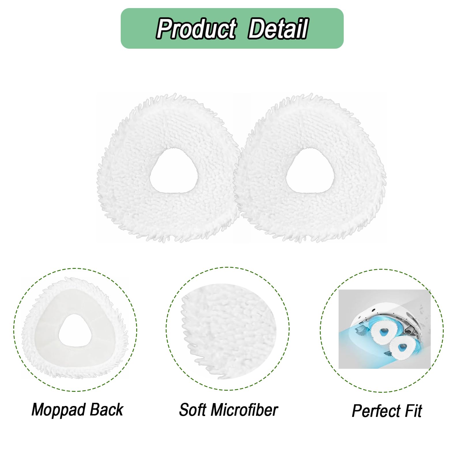 Frexusuent 6 Pcs Replacement Mop Pads For Narwal Freo X Ultra/ J4 Robot Vacuum Cleaner, Washable And Reusable Microfiber Mop Pad