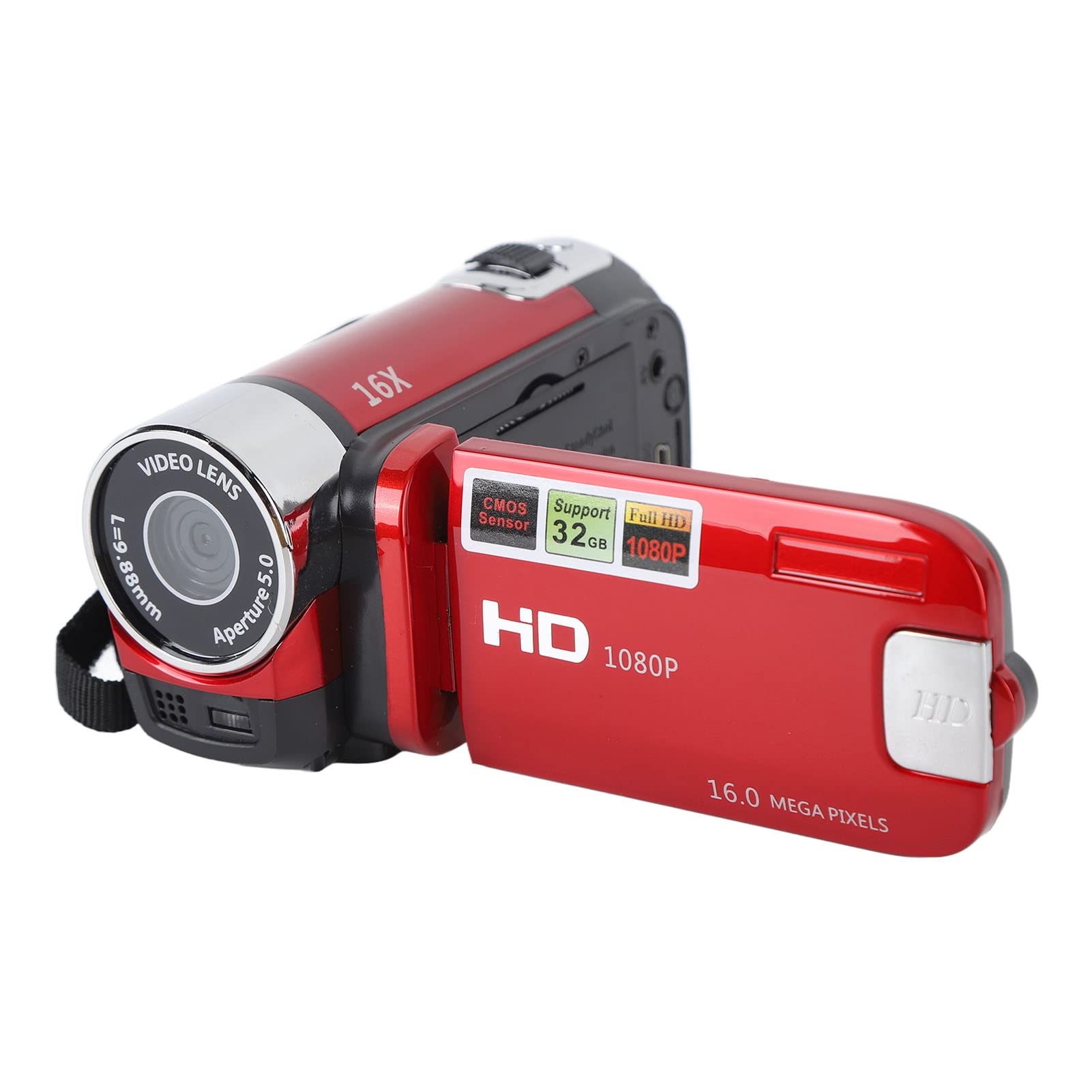 Yunir 4K 48MP DV Camera with 2.7in Rotatable Screen, 16x Digital Zoom Video Camera for Vlogging, USB Cable, Support 32GB SD Card