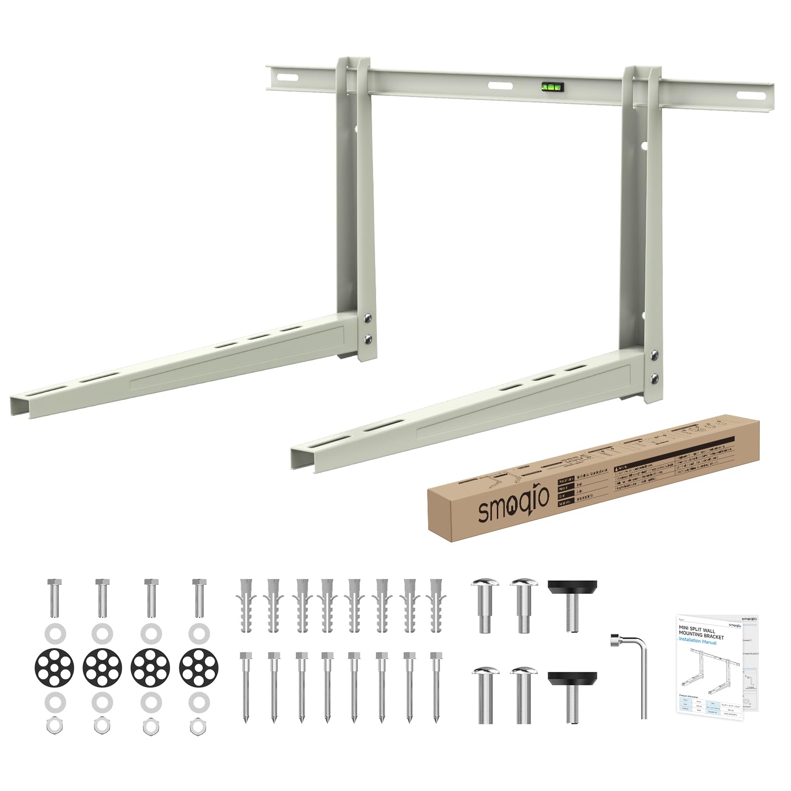 SMOQIO Mini Split Wall Mounting Bracket, Mini Split Brackets for Outside for 6000-36000 BTU Minisplit/Air Conditioner/Heat Pump 