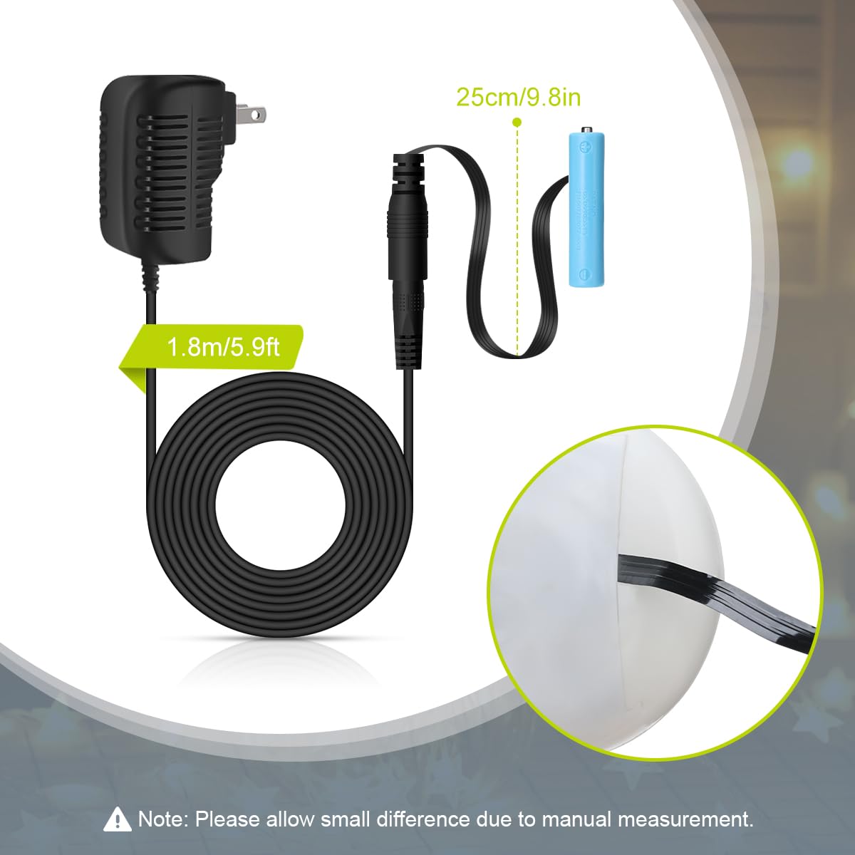 Lenink Ac Power Supply Adapter For Aaa Battery,Replace 2 Aaa Battery,Black