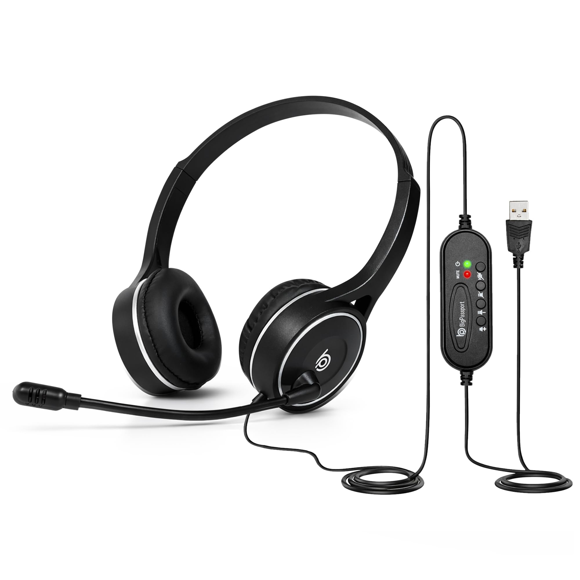 Usb Headphone With Noise Cancellation Mic | Light Weight Wired Headset For Online Meetings & Office Calls | Usb Headphones For P