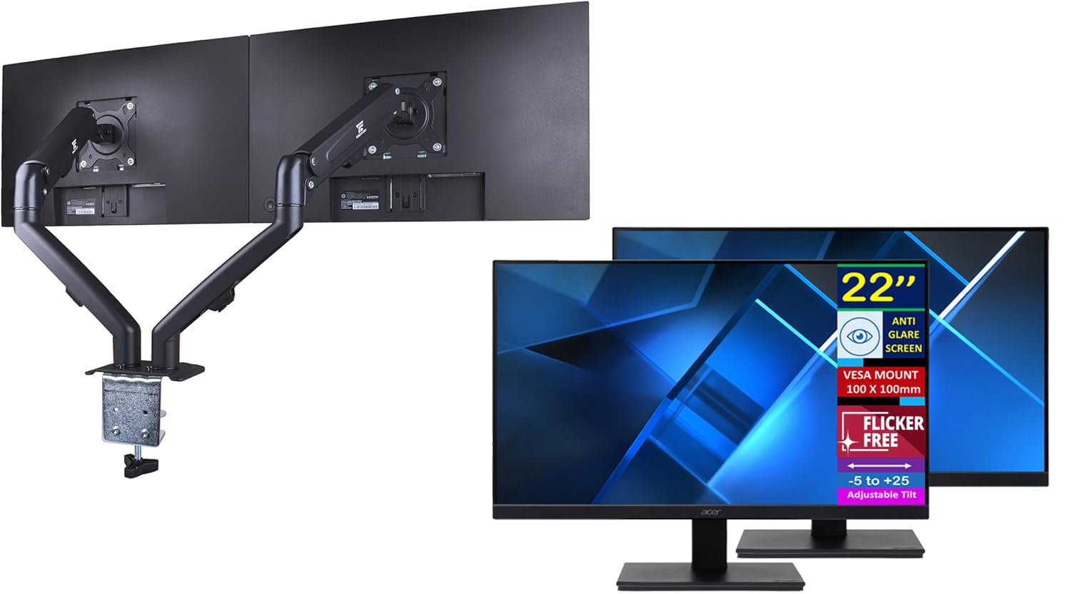 acer Vero V227Q H 22 FHD Free Sync Monitor with 4ms Response Time, Flicker Free, Anti Glare, VESA Mount (100mm), HDMI & DKZ Hub,