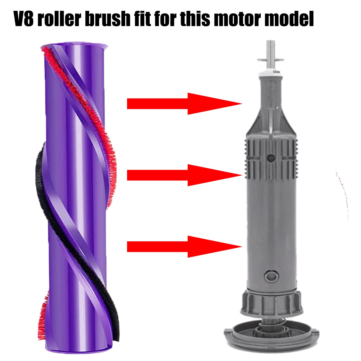 Odashen Brushbar Roller Brush Replacement For Dyson V8 Cordless Cleaner Part 967485 01