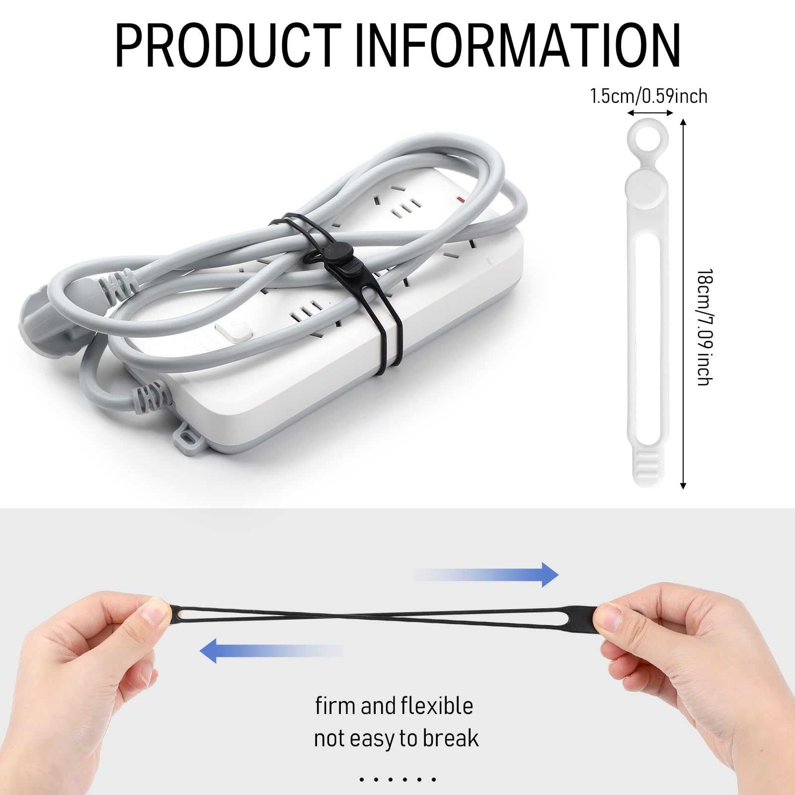 40 Pcs Silicone Cable Ties Reusable Holder Strap Cord Ties Adjustable Cable Straps Multipurpose Charging Cable Organizer For Fas