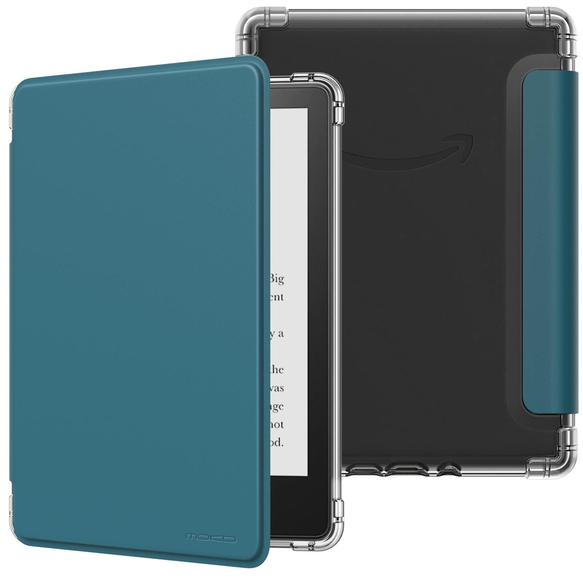 MoKo Case for Universal 6.8 Inches E Book Reader and Tablets 2021, Ultra Clear Soft Flexible Transparent TPU Back Cover Light Shell with Auto Wake/Sleep, Turquoise