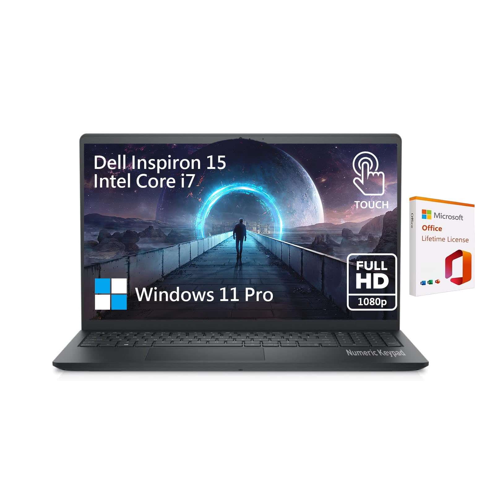 Dell Inspiron 15 3000 3530 Touchscreen Laptop Computer, 15.6 FHD Touch Screen Business Laptop PC, Intel Core i7 10-Cores, 32GB R