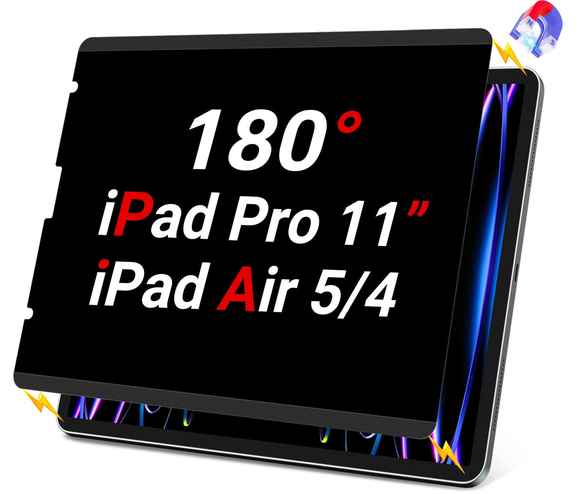 Zoegaa Ipad Air Privacy Screen Protector 5Th Generation, Magnetic Privacy Screen Protector For Ipad Pro 11 In (2022/2021)/ Ipad