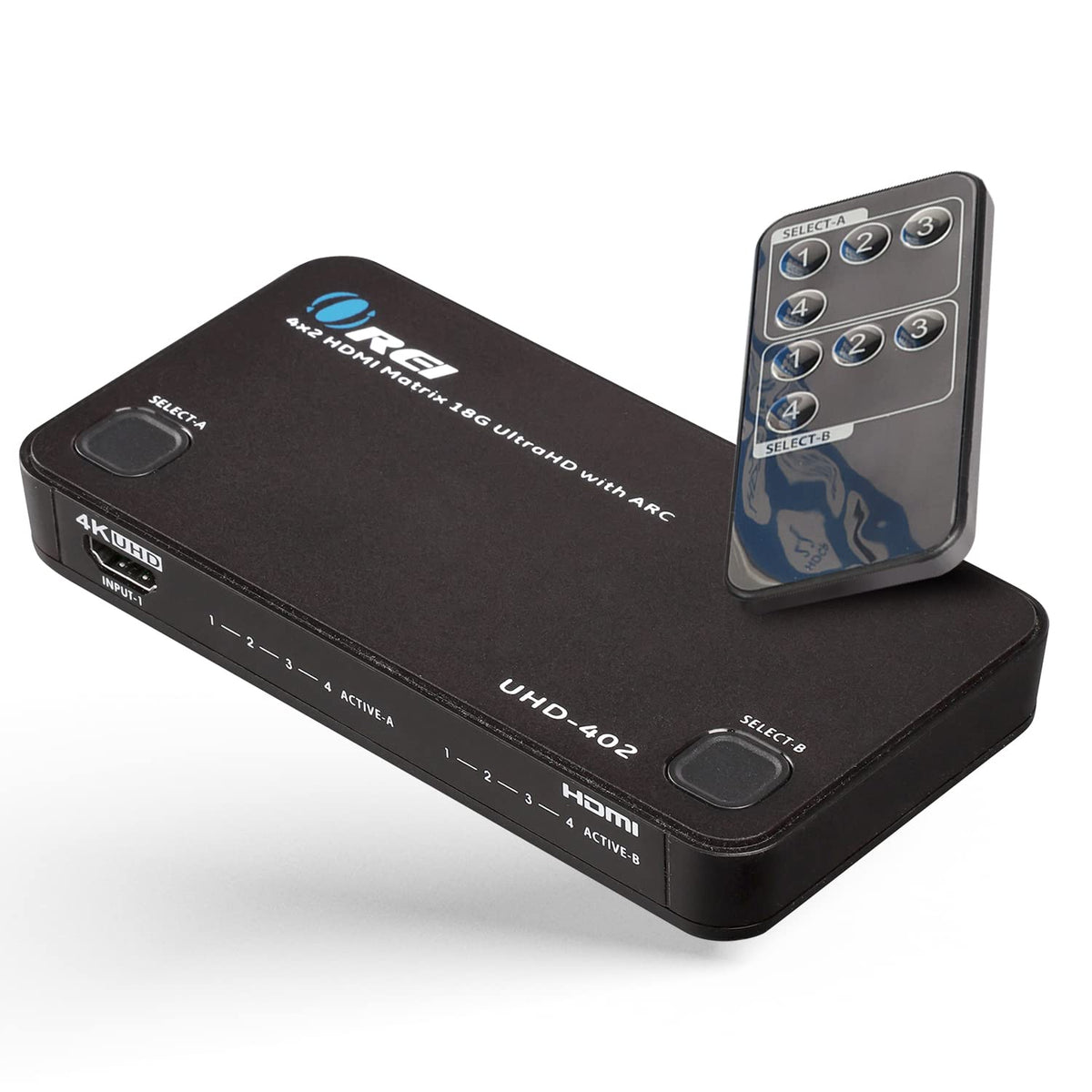 Orei 4K Hdmi Matrix Switch 4 X 2, Switcher 18G Ultrahd With Arc Supports Upto 4K @ 60Hz & 1080P Ir Remote Control   Full Matrix