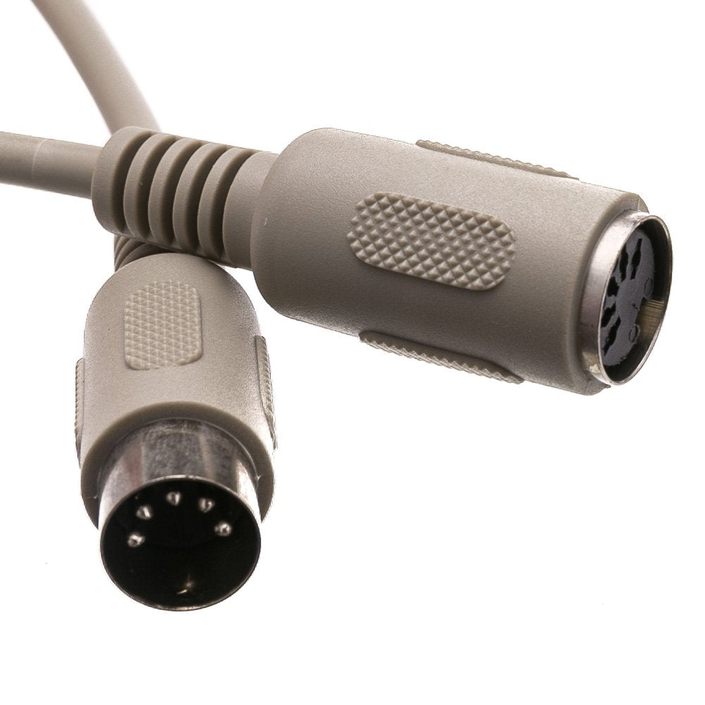 Cablewholesale At Keyboard Extension Cable, Din5 Male To Din5 Female, 5 Conductor, Straight, 6 Foot, Keyboard Extension Cable Di