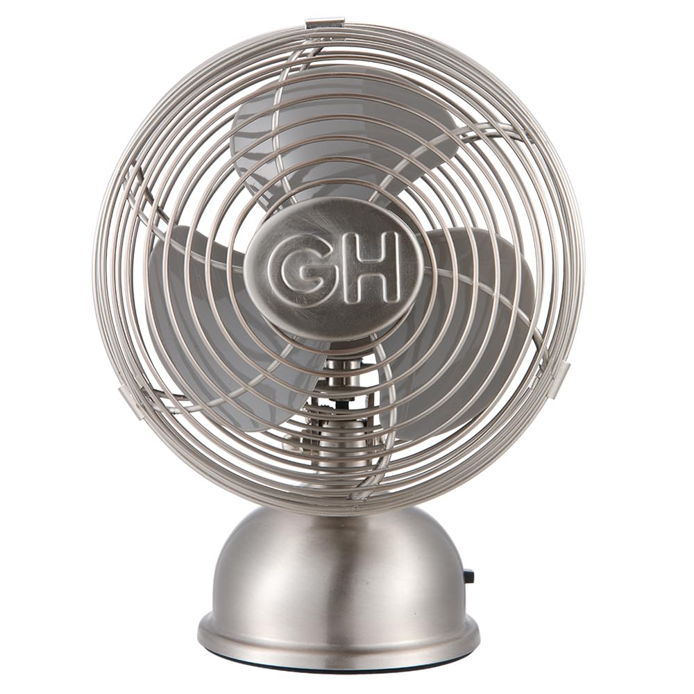Good Housekeeping (92512) All-Metal USB-Powered 5 Oscillating Personal Fan (Brushed Nickel)
