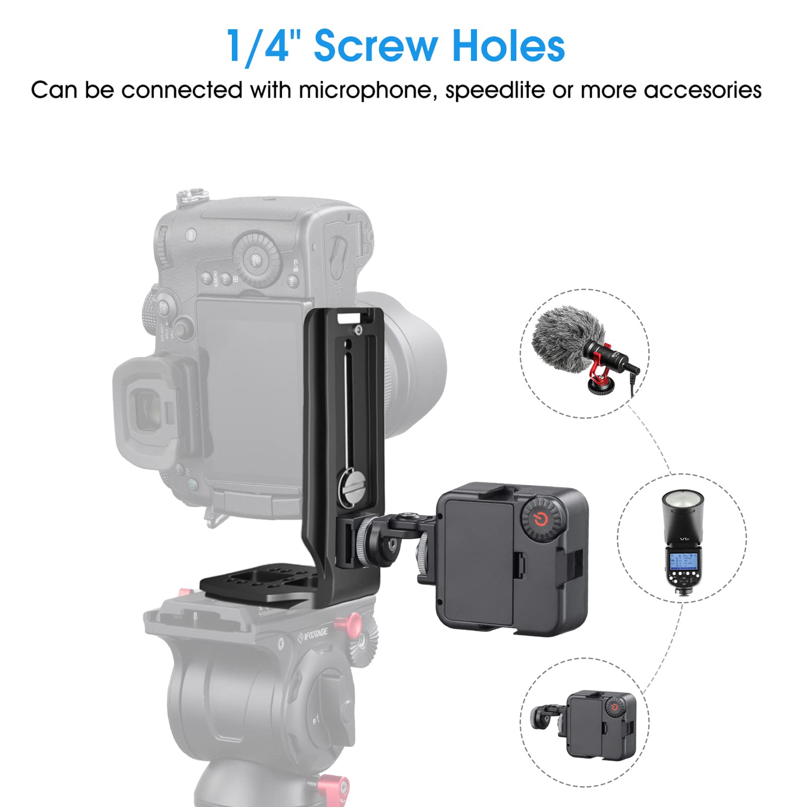 Dslr Camera L Bracket Vertical Horizontal Switching Tripod Quick Release Plate Compatible With Canon Nikon Sony Dji Osmo Ronin Z
