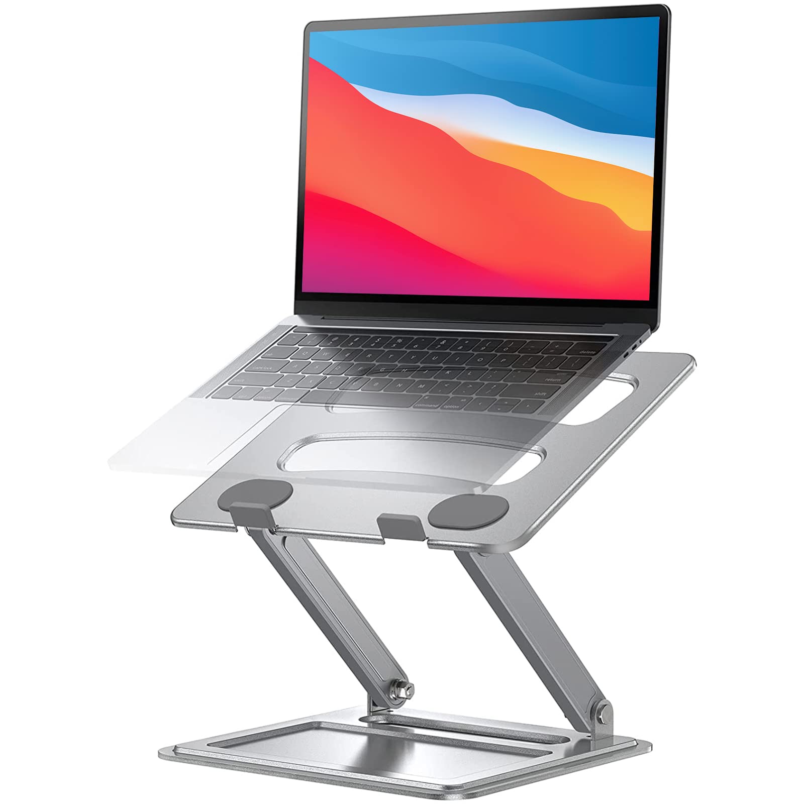 Loryergo Adjustable Laptop Stand, Portable Riser For 17.3Inch Laptops, Adjustment For Desk, Holds Up To 17.6Lbs Notebook   Slive