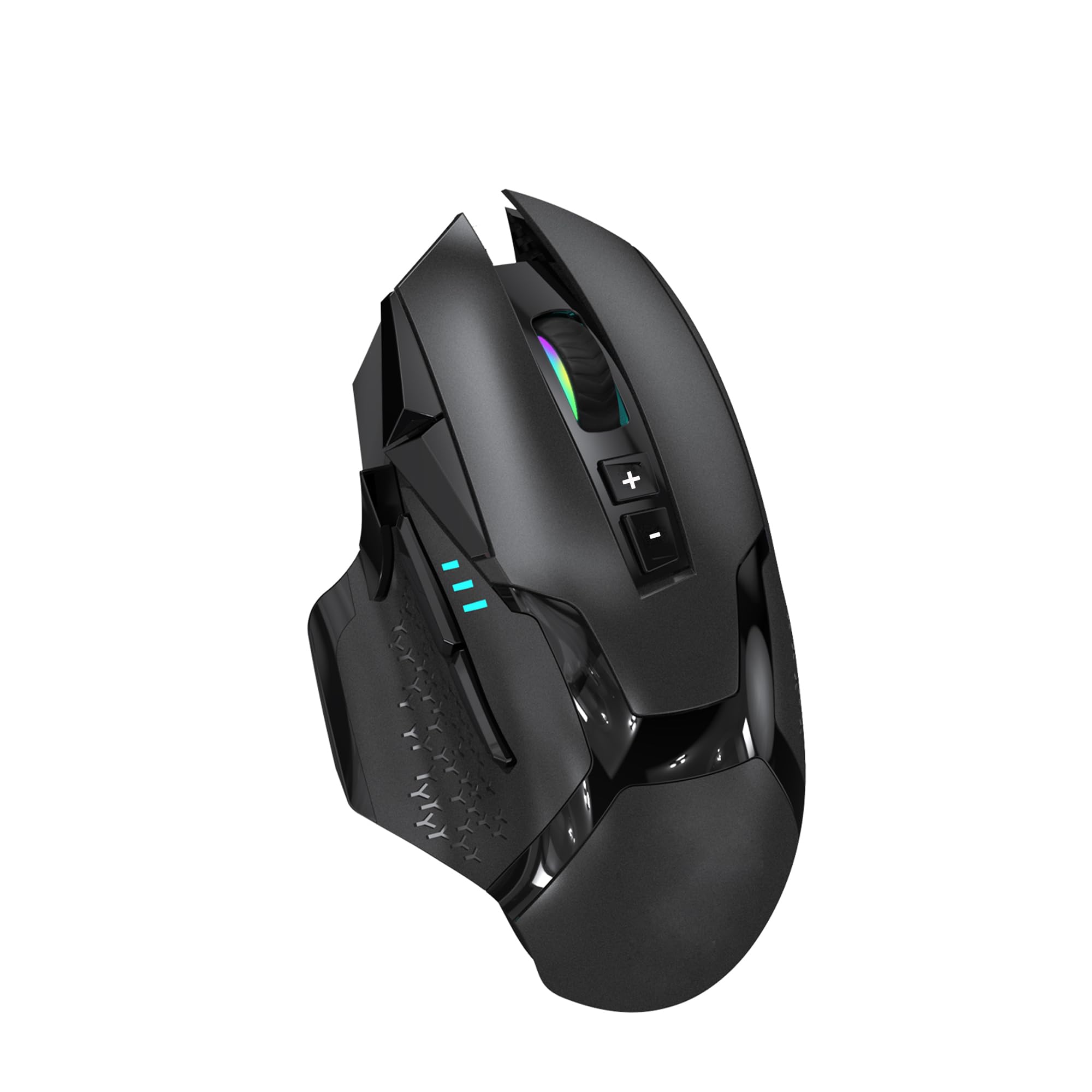 Nyiefada Wireless Bluetooth Mouse For Laptop Thumb Rest Ergonomic   4000Dpi Rechargeable 10 Buttons/Shortcuts Usb C Rgb Silence,