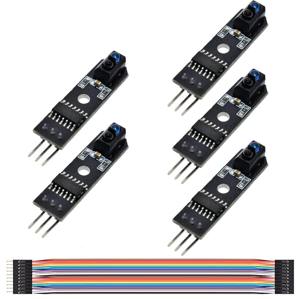 Daoki 5Pcs Ir Infrared Sensor Module Tcrt5000 Line Track Follower Obstacle Avoidance For Arduino Avr Arm Pic Dc 5V 1 Channel Wit