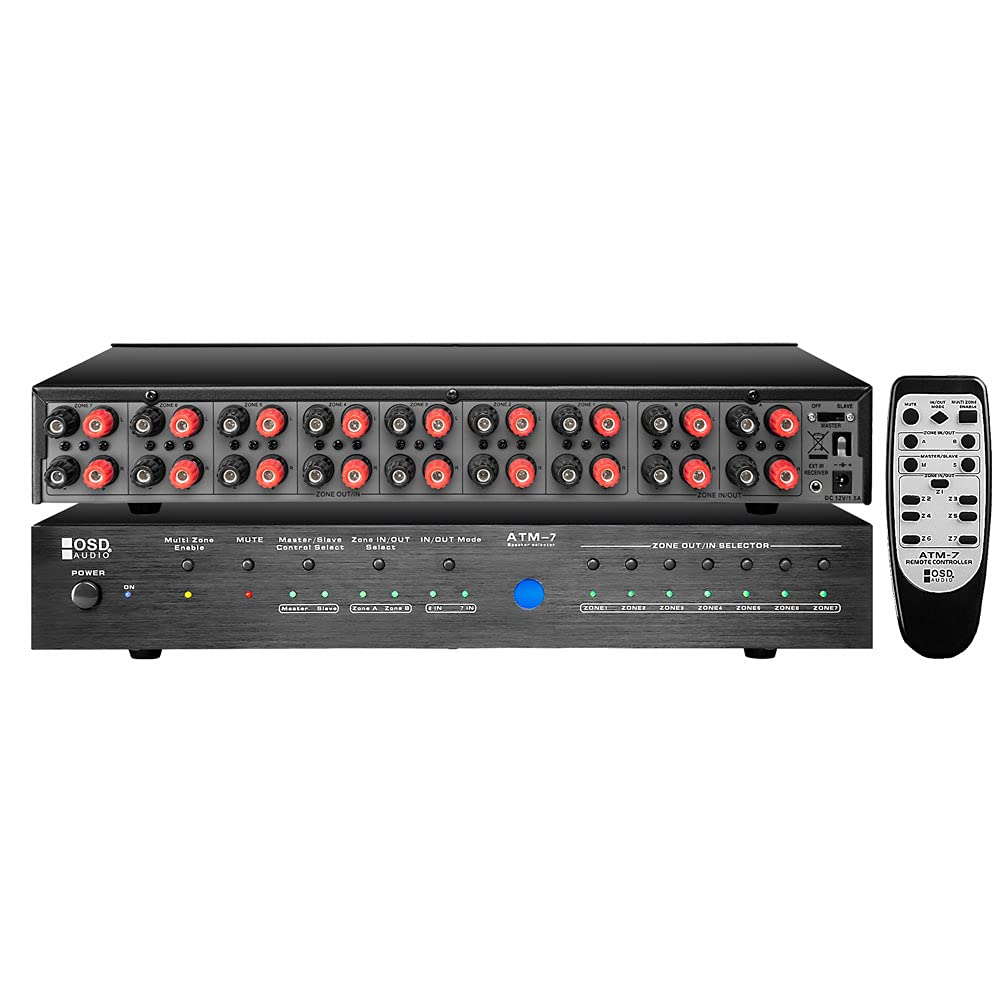 OSD Audio 7 Zone Automatic Speaker Selector � Dual Source and Remote Control � ATM7