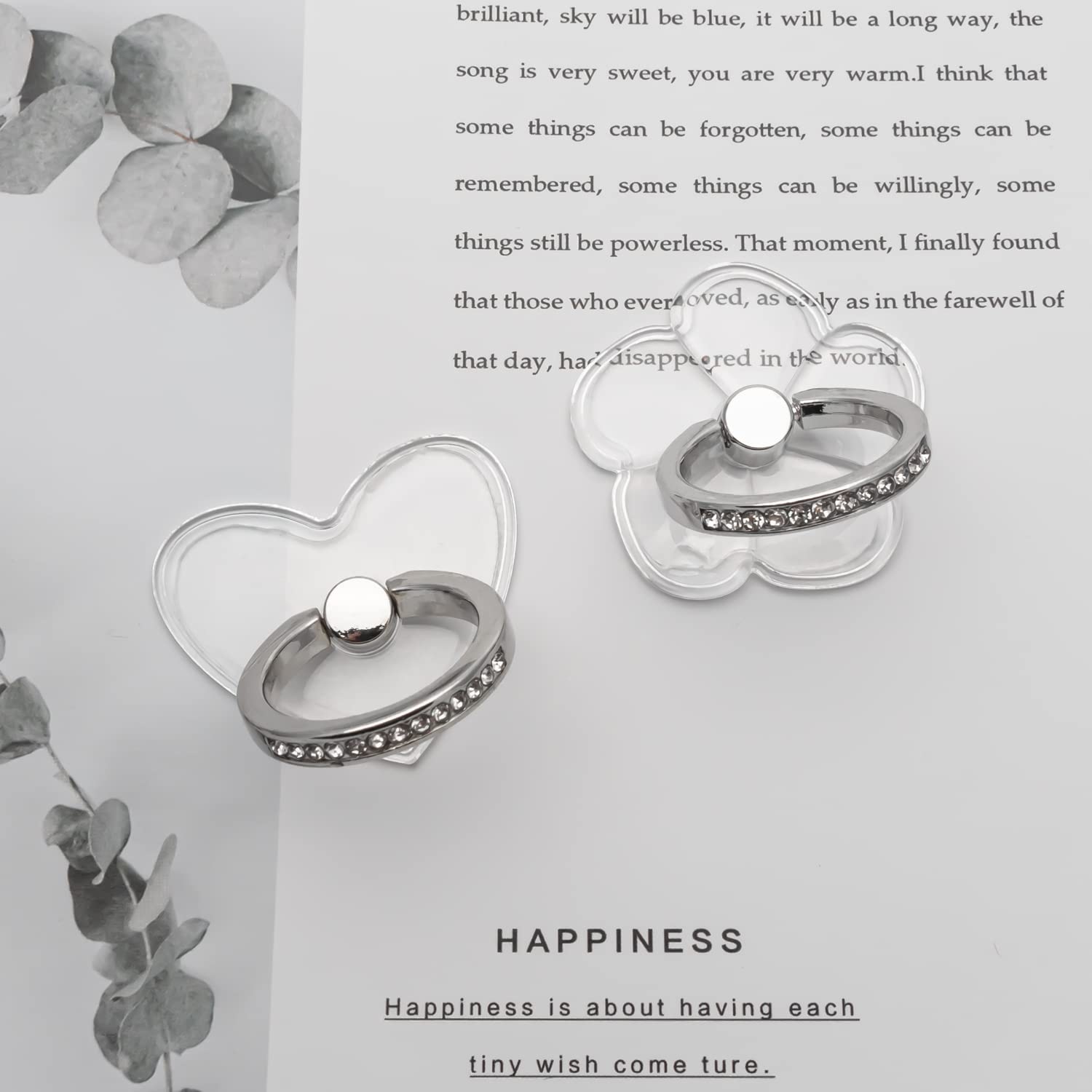 Wogroo Cell Phone Ring Holder Stand Compatible All Mobile Phones Or Phone Cases, Transparent Phone Ring Holder Finger Kickstand