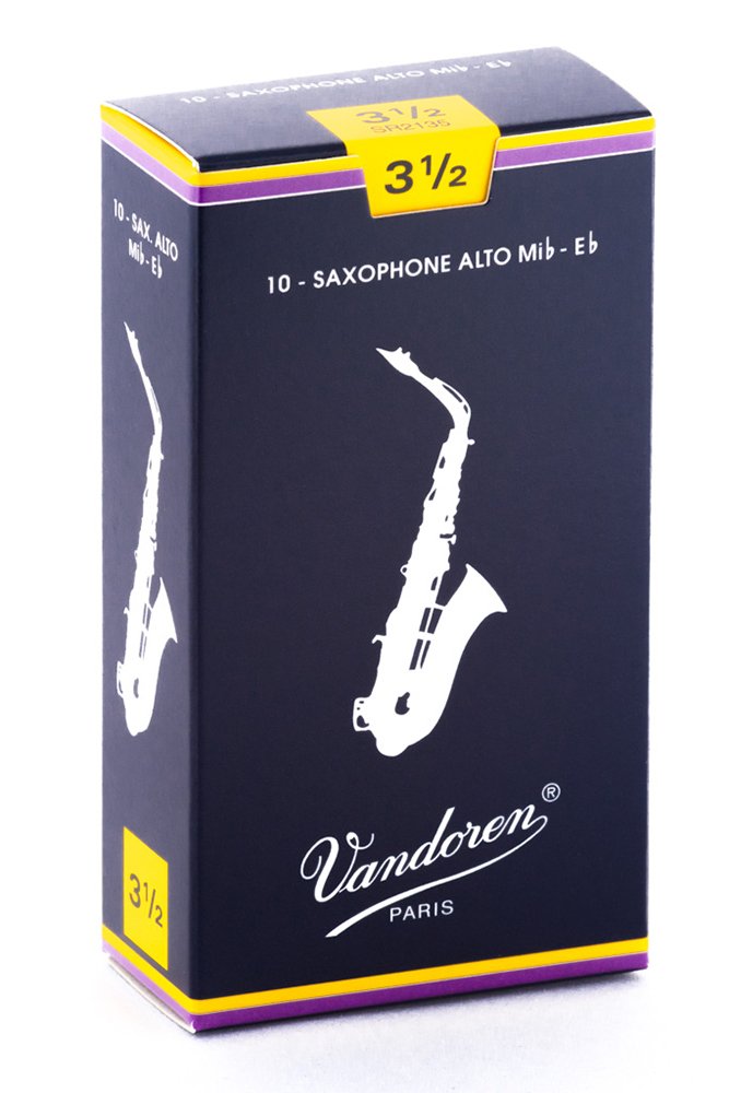 Vandoren Sr2135 Alto Sax Traditional Reeds Strength 35 Box Of 10
