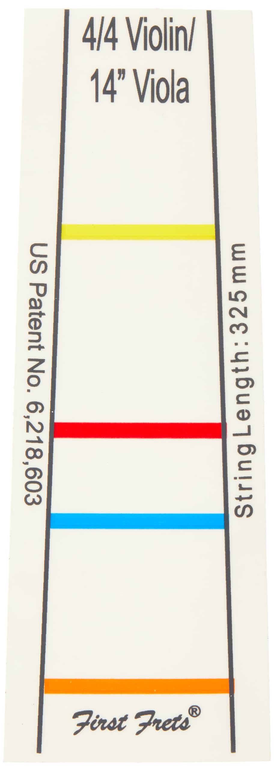 Don'T Fret Ff121 First Fret Beginners Fingering Decal For 4/4 Violin And 14 Inch Viola