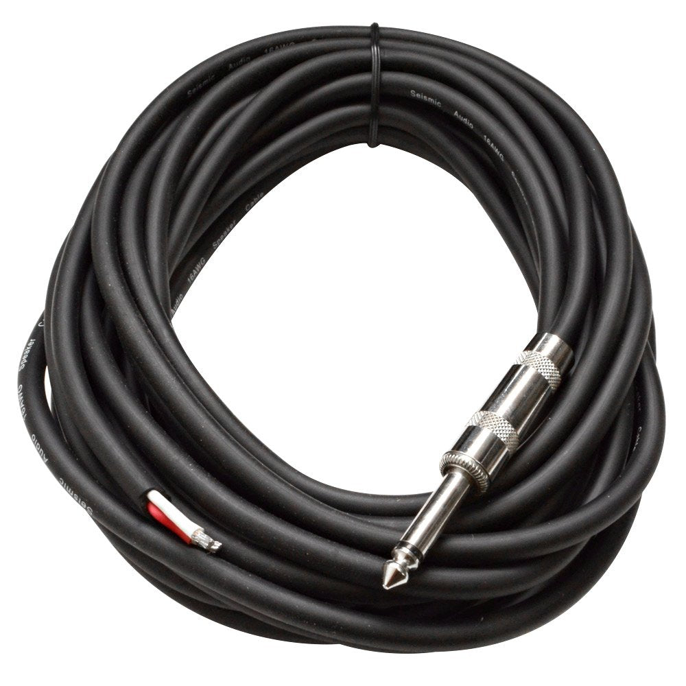 Seismic Audio Qrw25Pair 25-Feet Raw Wire To 1/4-Inch Speaker Cable, 16 Guage, Pa/Dj/Home Audio