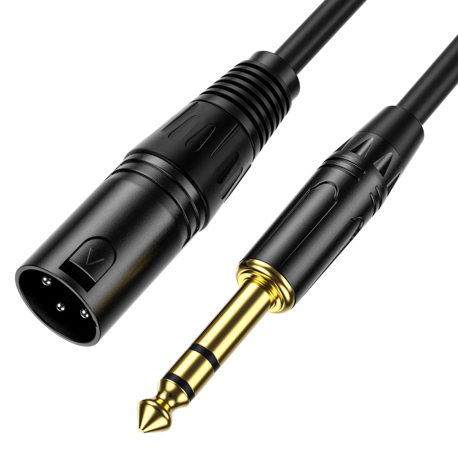 NUOSIYA XLR Male to 1/4 Inch(6.35mm) TRS Jack Lead- Balanced XLR Microphone Cable Mic Cord, 3 Feet 2 Pack
