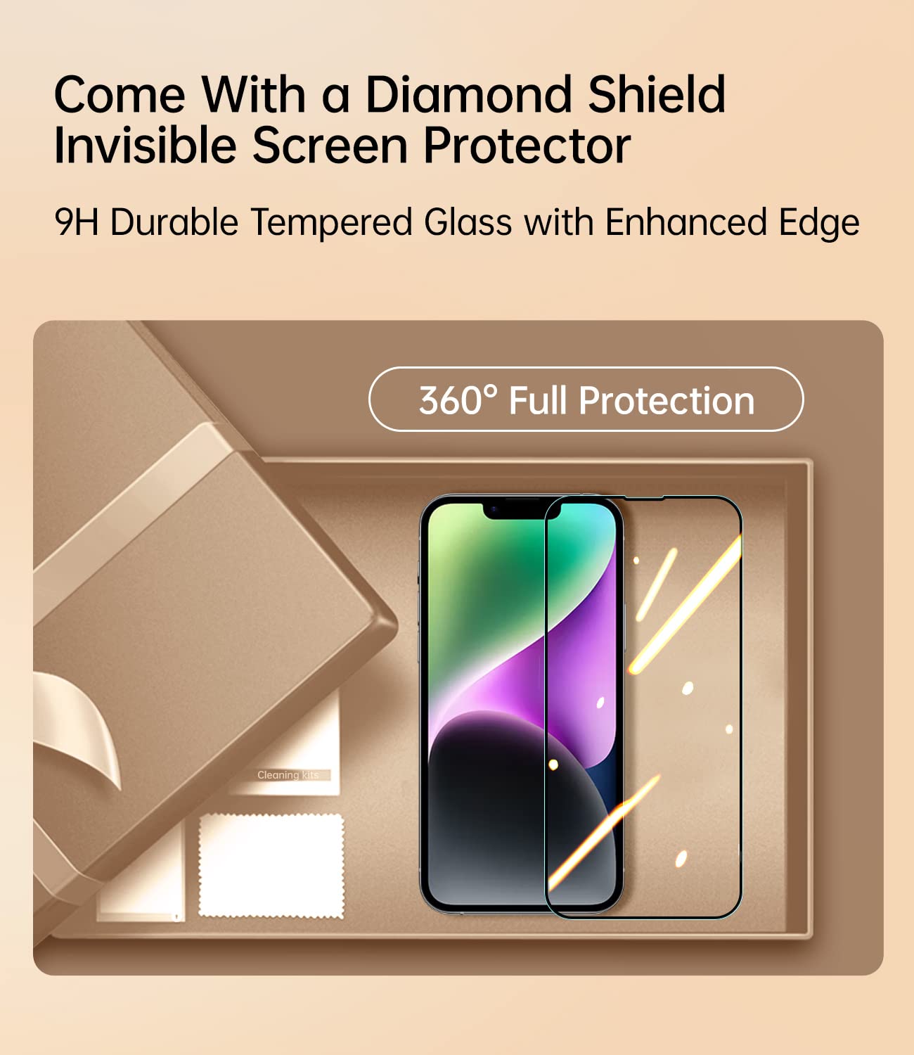 Jueshituo Magnetic Metallic Glossy Clear For Iphone 14 Case With Full Camera Cover Protection [No.1 Strong N52 Magnets] [Militar