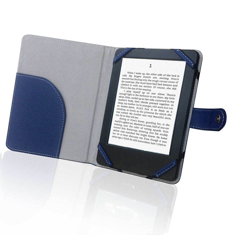 Book Style Litch Pu Leather Case Cover For 6' Ebook Reader Case Cover For Sony/Kobo/Pocketbook/Nook/Tolino 6Inch Ebook Reader (Blue)