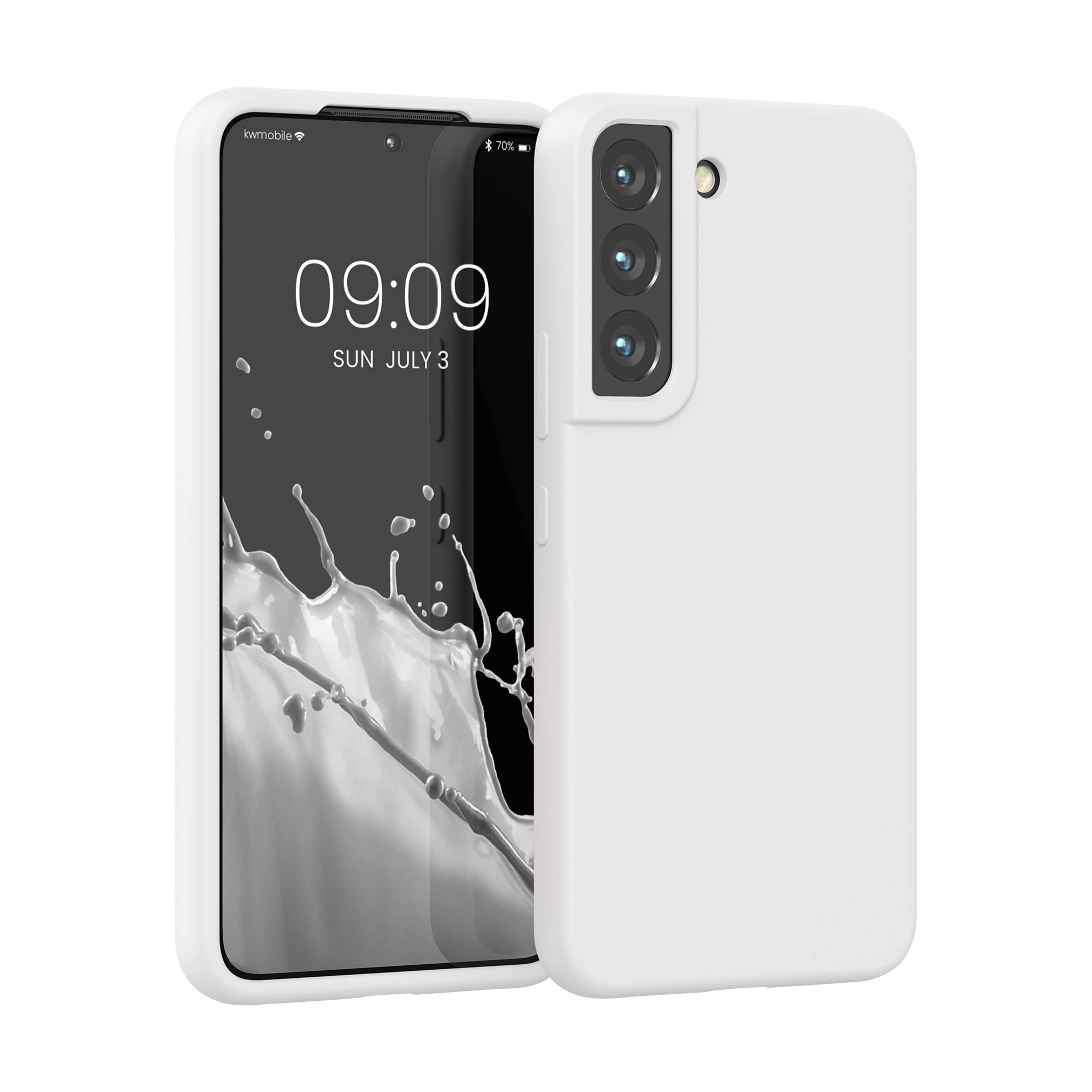 kwmobile Case Compatible with Samsung Galaxy S22 Case - TPU Silicone Phone Cover with Soft Finish - White Matte