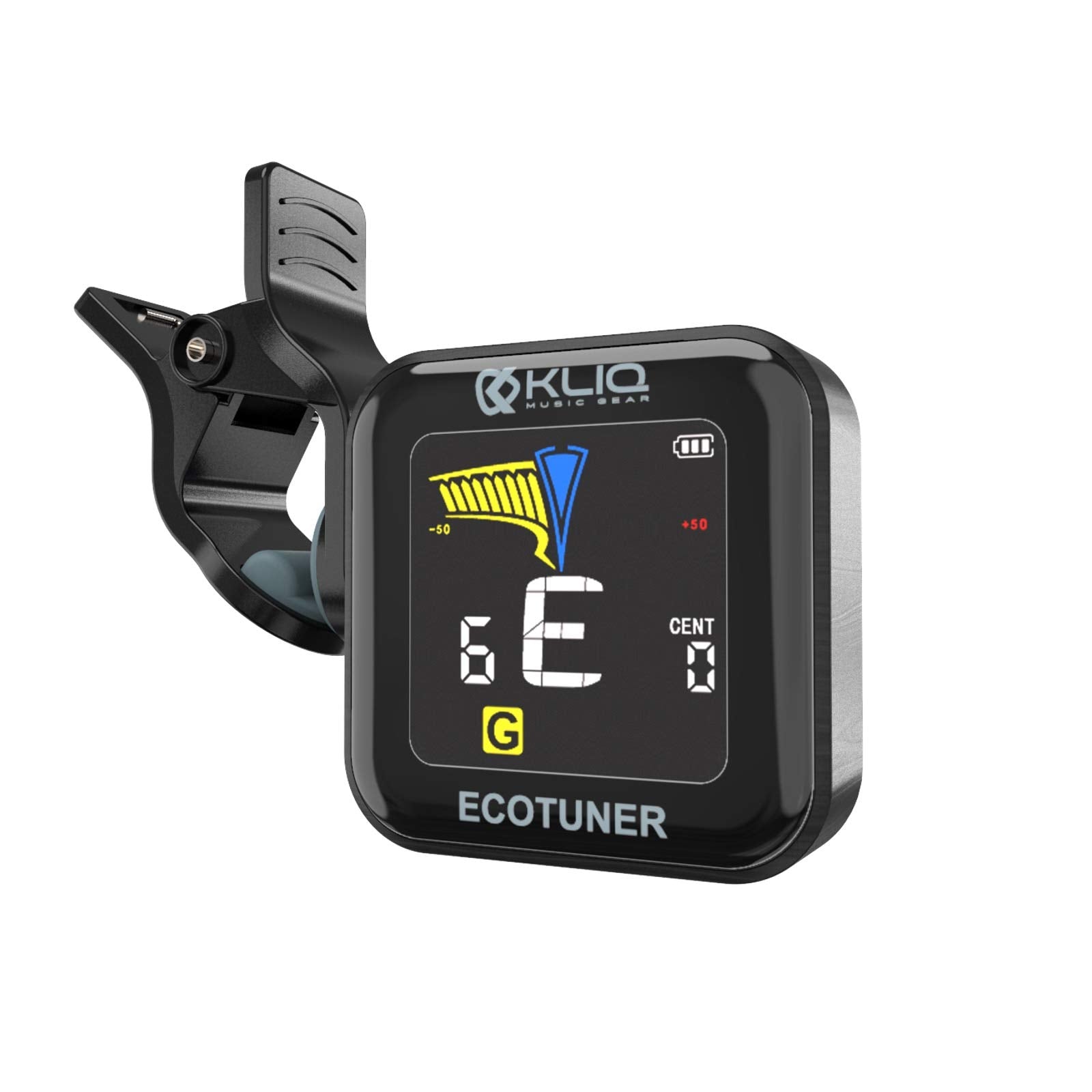 Kliq Ecotuner   Usb Rechargeable Clip On Tuner For All Instruments (With Included Charging Cable)