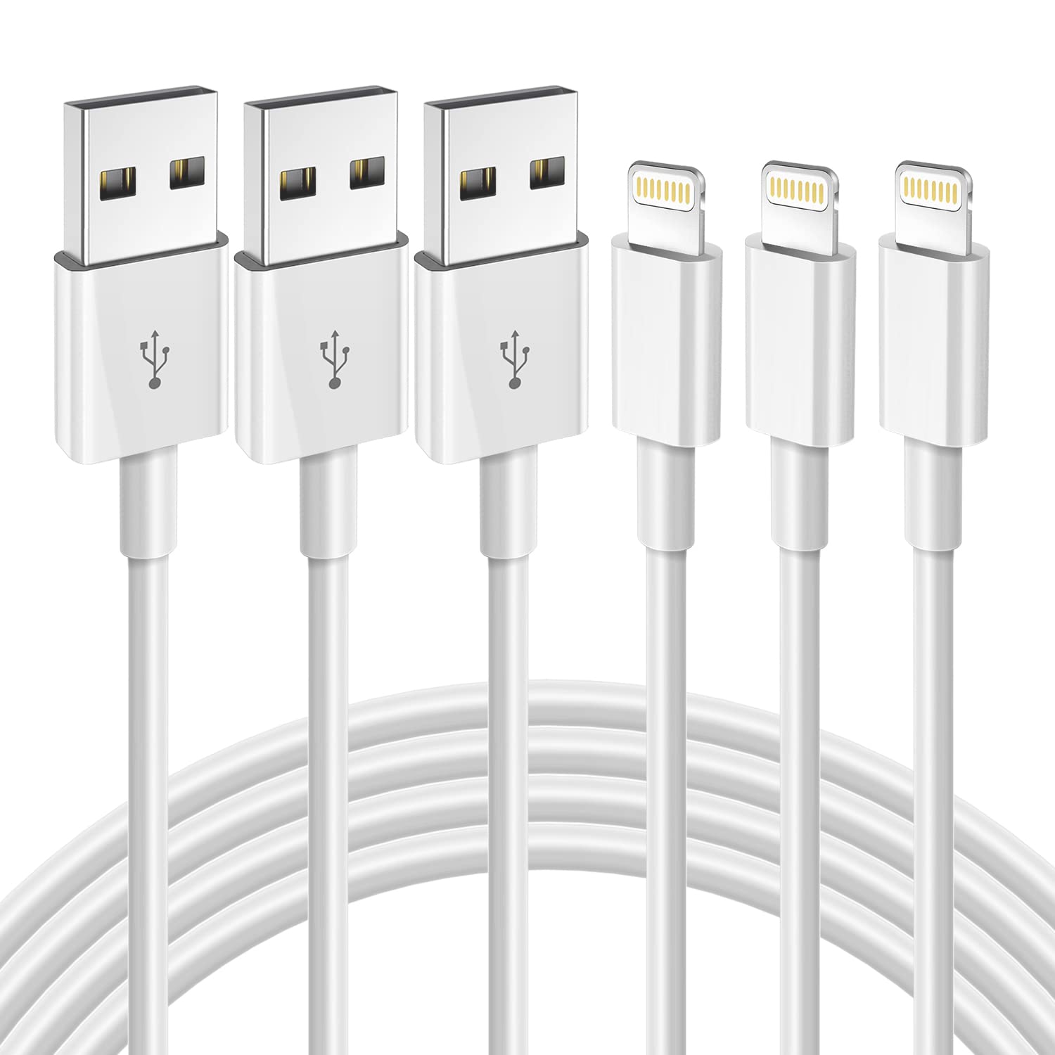 Iphone Fast Charging Cable [Apple Mfi Certified] 3 Pack 6Ft Lightning To Usb Cable Iphone Charger Cord Compatible With Iphone 14