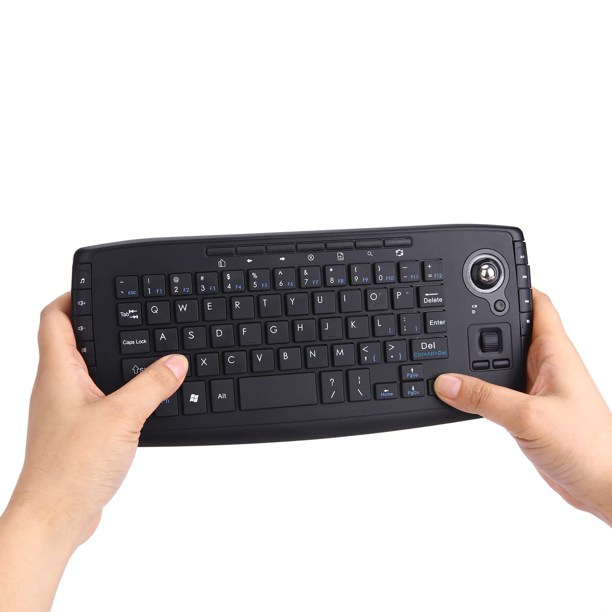 Fonicer Multimedia 2.4Ghz Wireless Mini Keyboard With Trackball Mouse Scroll Wheel For Pcmacandroid Tv Box, Remote Controller,X