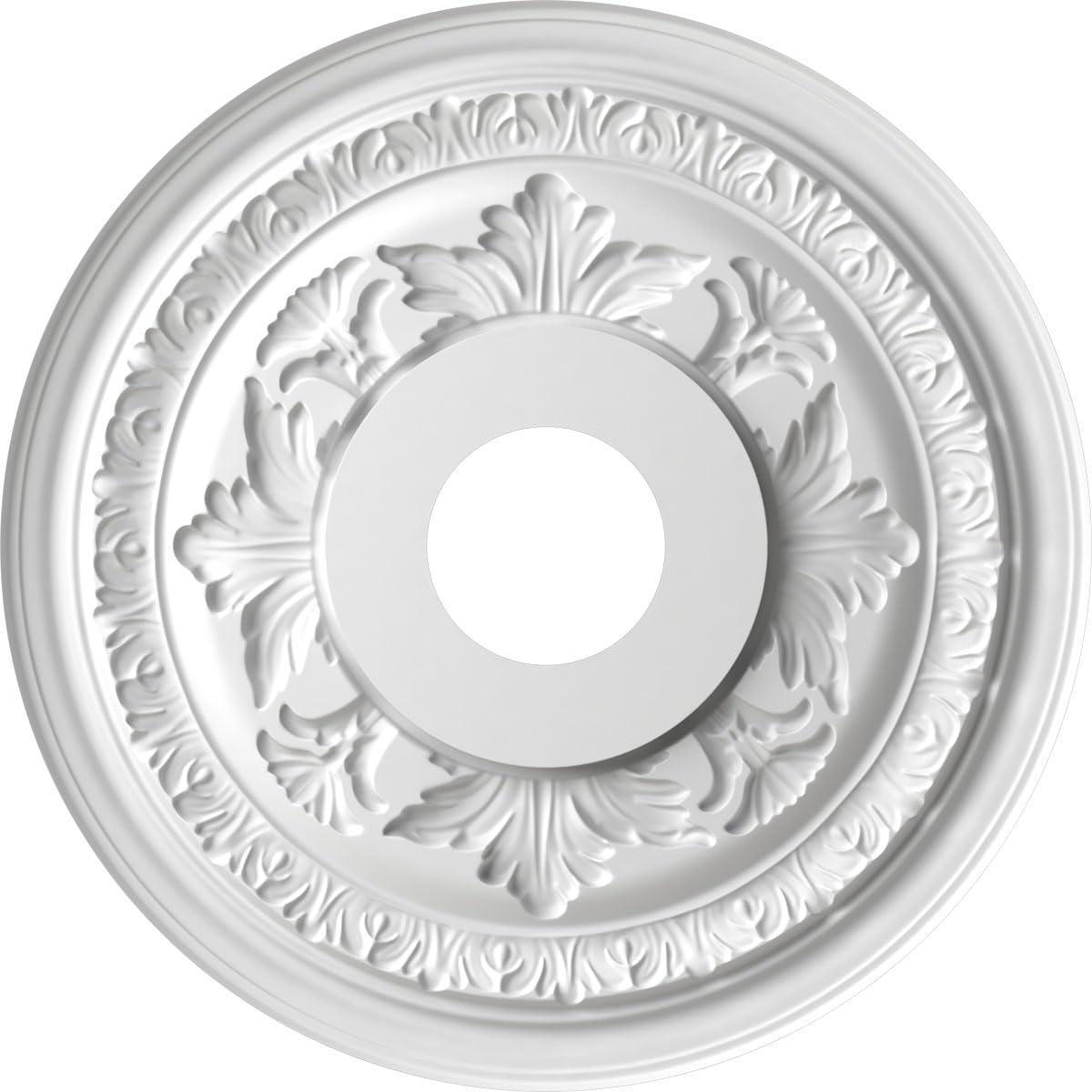 Ekena Millwork Cmp16Bacgh Baltimore Thermoformed Pvc Ceiling Medallion (Fits Canopies Up To 6 1/2), 16Od X 3 1/2Id X 1P, Metalli
