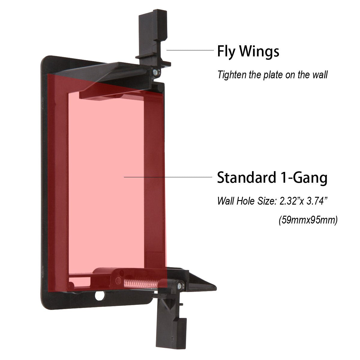 Wi4You Single Gang Low Voltage Mounting Bracket Adjustable Fly Wings Plastic Black 2-Pack