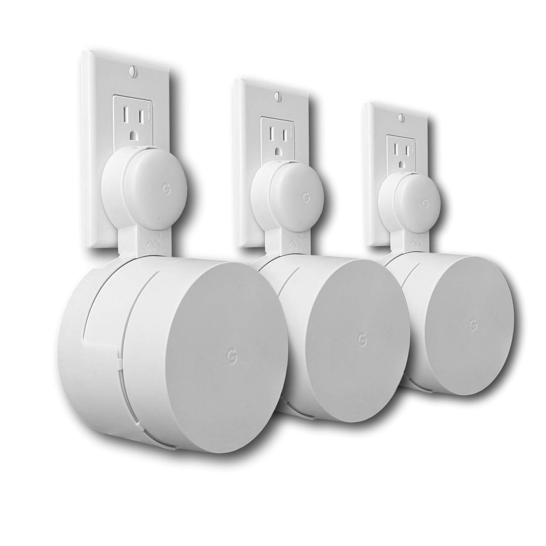 Google Wifi Outlet Holder Mount: [New 2020 � Present Version � Round Plug] The Simplest Wall Mount Holder Stand Bracket For Google Wifi Routers And Beacons   No Messy Screws! (3 Pack)