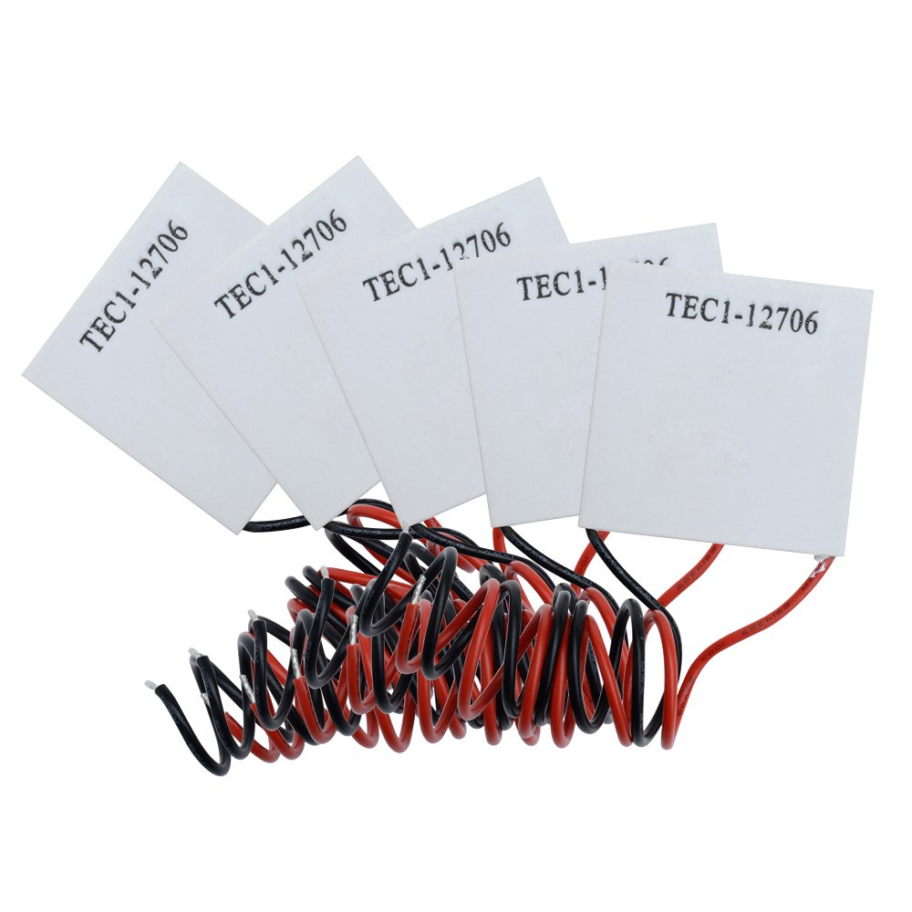 Aideepen Tec1 12706 12V 6A 60W 5Pcs Heatsink Thermoelectric Cooler Cooling Peltier Plate Module 40X40Mm