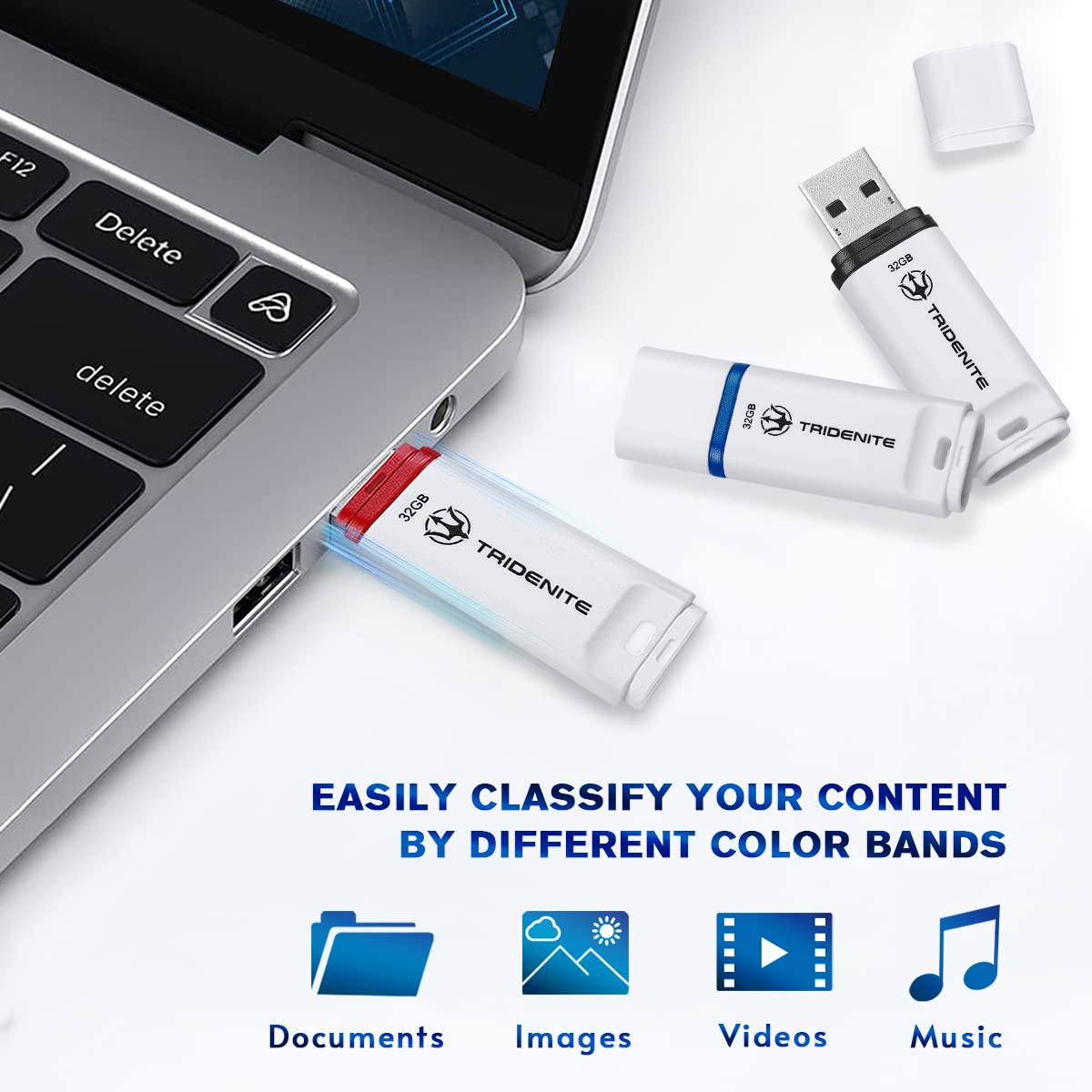 Tridenite Usb Drive 3 Pack 32Gb Usb 2.0 3X Standard White Flash Drives