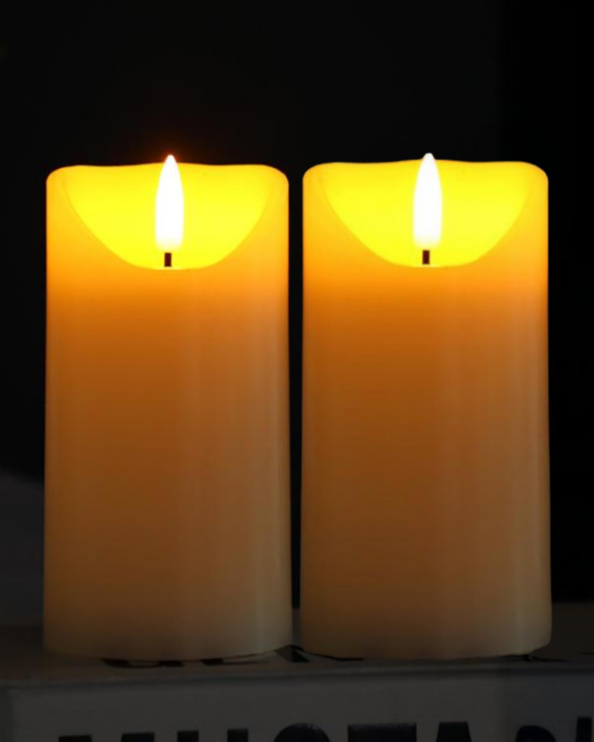 Gmnee 4''X6'' Flickering Flameless Candles With Remote Timer, 4'' Diameter Extra Large White Pillar, Wax, 2 Pack Tall Led Batter