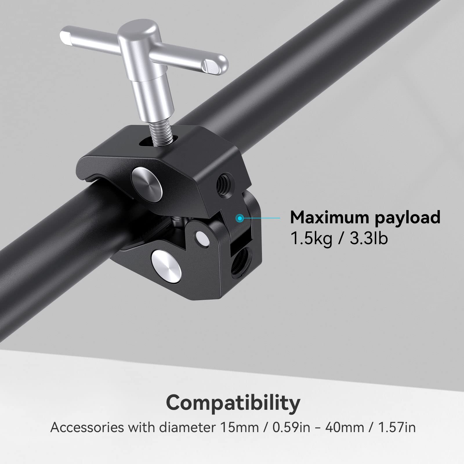 Smallrig Super Clamp With 1/4 And 3/8 Thread For Cameras, Lights, Umbrellas, Hooks, Shelves, Plate Glass, Cross Bars, Etc   735