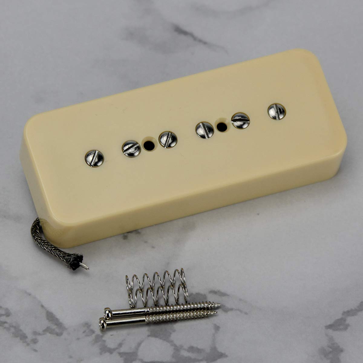Fleor Alnico 5 Single Coil Pickup Soap Bar Pickups Cream P90 Neck & Bridge Pickup Set