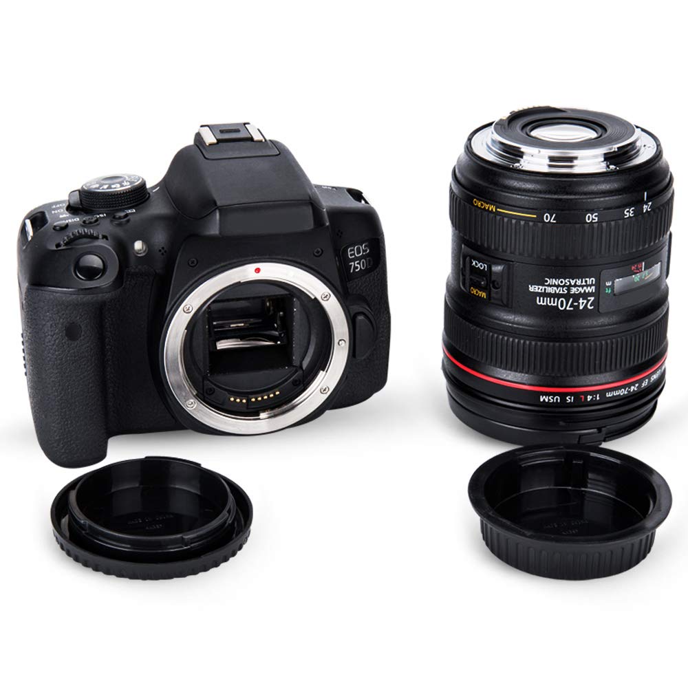 2 Pack Ef Ef S Mount Body Cap Cover & Rear Lens Cap For Canon Eos 60D 70D 77D 80D 90D 2000D 4000D 5D Mark Iii Iv 6D 7D Mark Ii 1