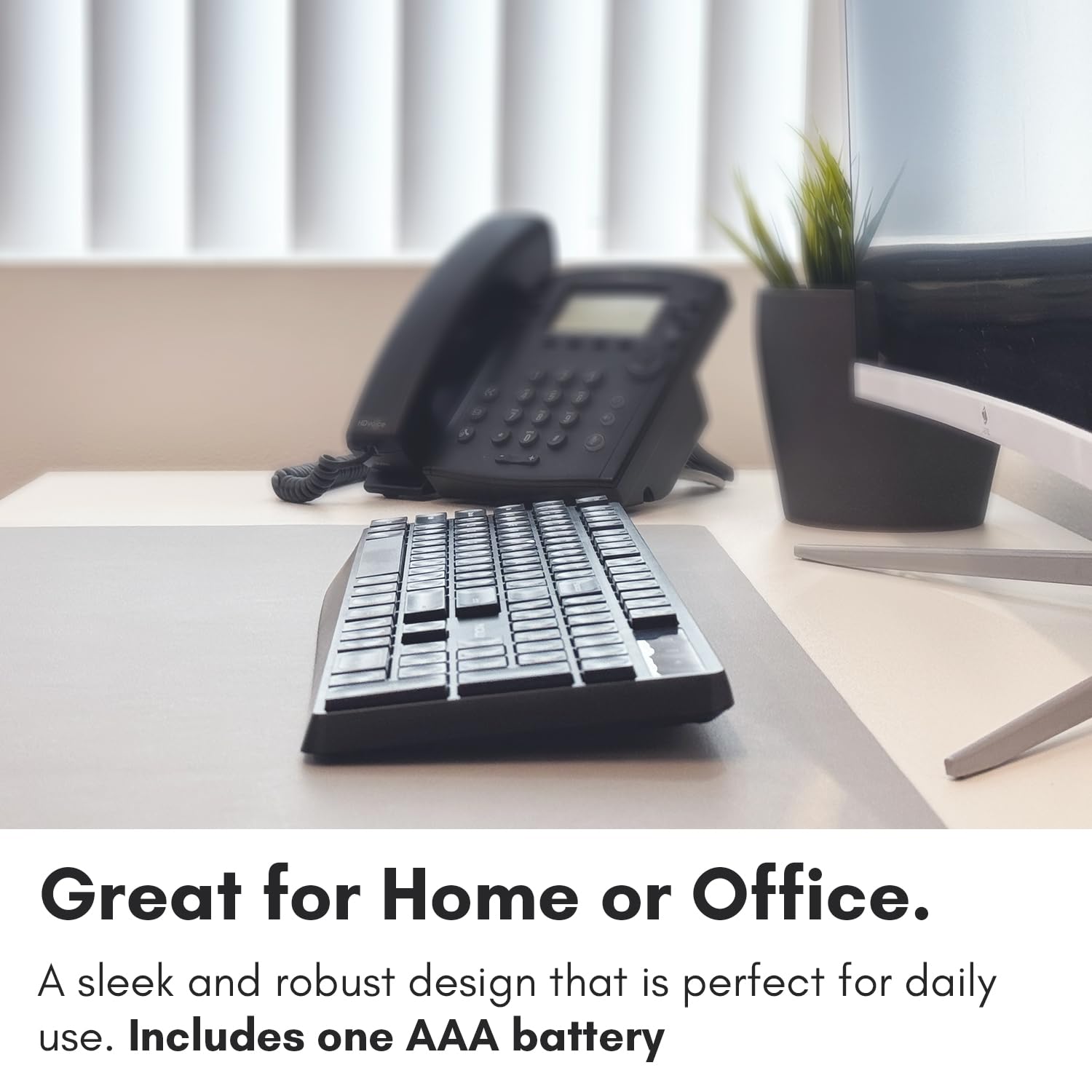 Macally Wireless Keyboard | 2.4 Computer Keyboard | Full Size Keyboard Wireless (Quiet Keys) All Day Comfortable Typing With Cor