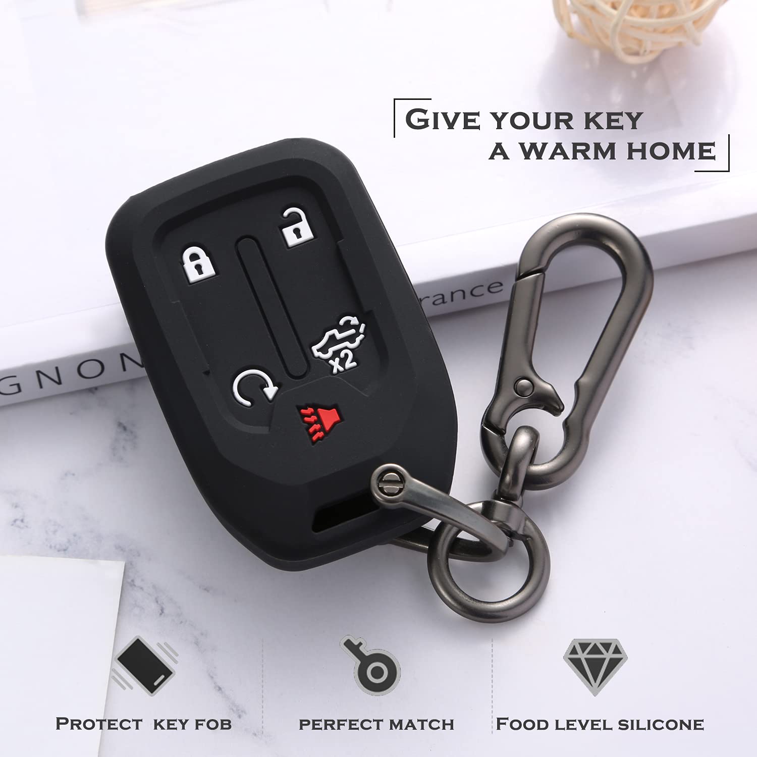 Tandrive 2Pcs Silicone Smart Key Fob Case Cover For 2023 2022 2021 2020 2019 Chevy Silverado And Gmc Sierra 1500 2500Hd 3500Hd,