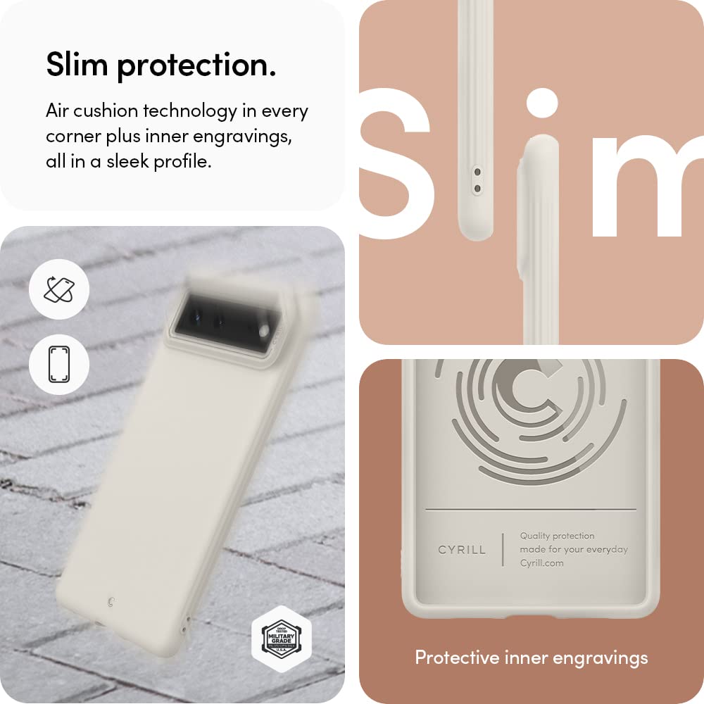 Cyrill Stone Compatible With Google Pixel 6 Case (2021), Slim Protective Tpu With Smooth, Anti Scratch Feel   Cream