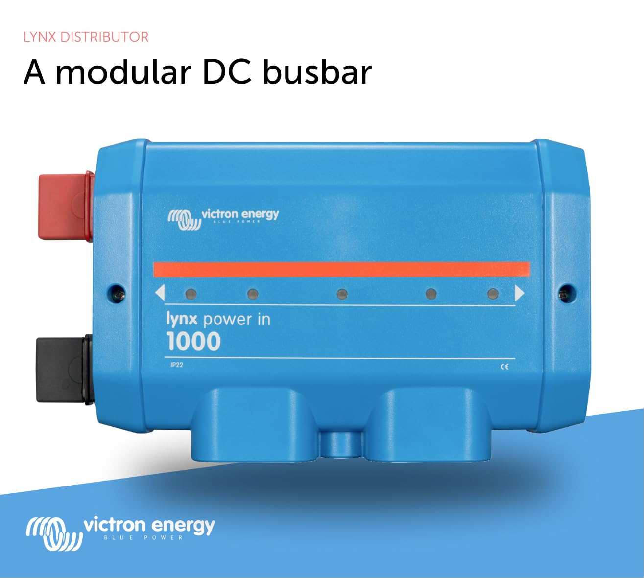 Victron Energy Lynx Power In Battery Connector - Modular M8 Dc Bus Bar With 4 Connections For Batteries, Loads, Or Chargers - Su