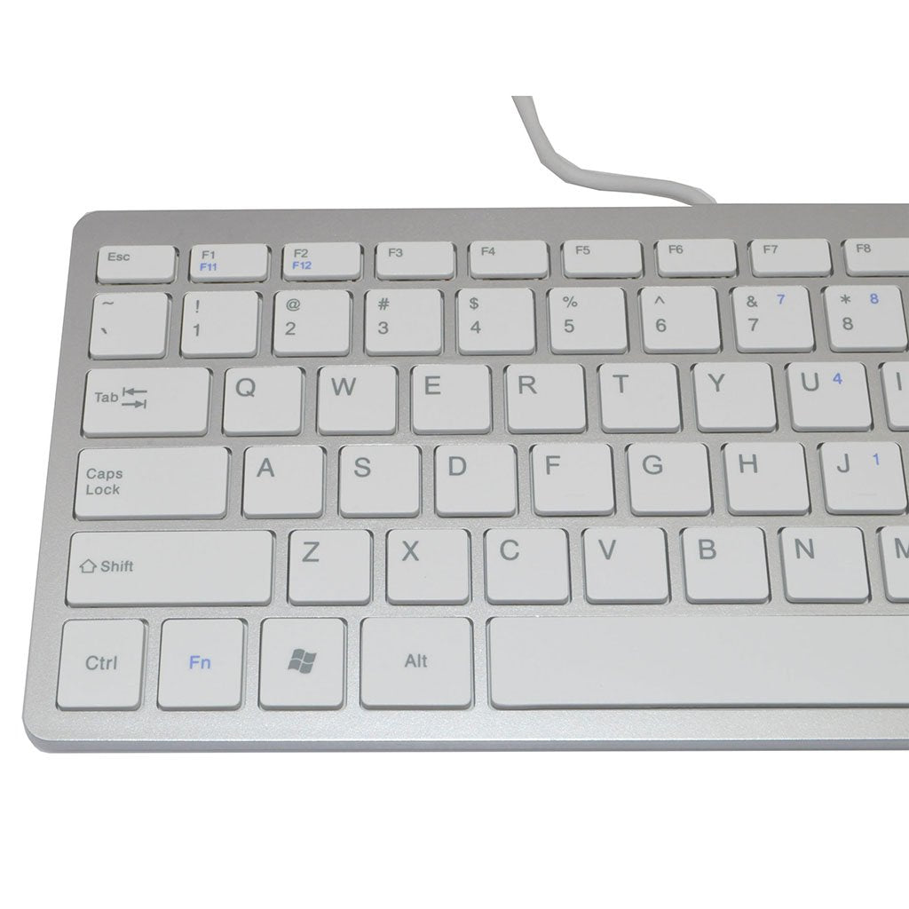 Ikkegol Usb Slim Mini Wired 78 Key Small Super Thin Compact Keyboard For Desktop Laptop Pc Win 7 Mac (White)