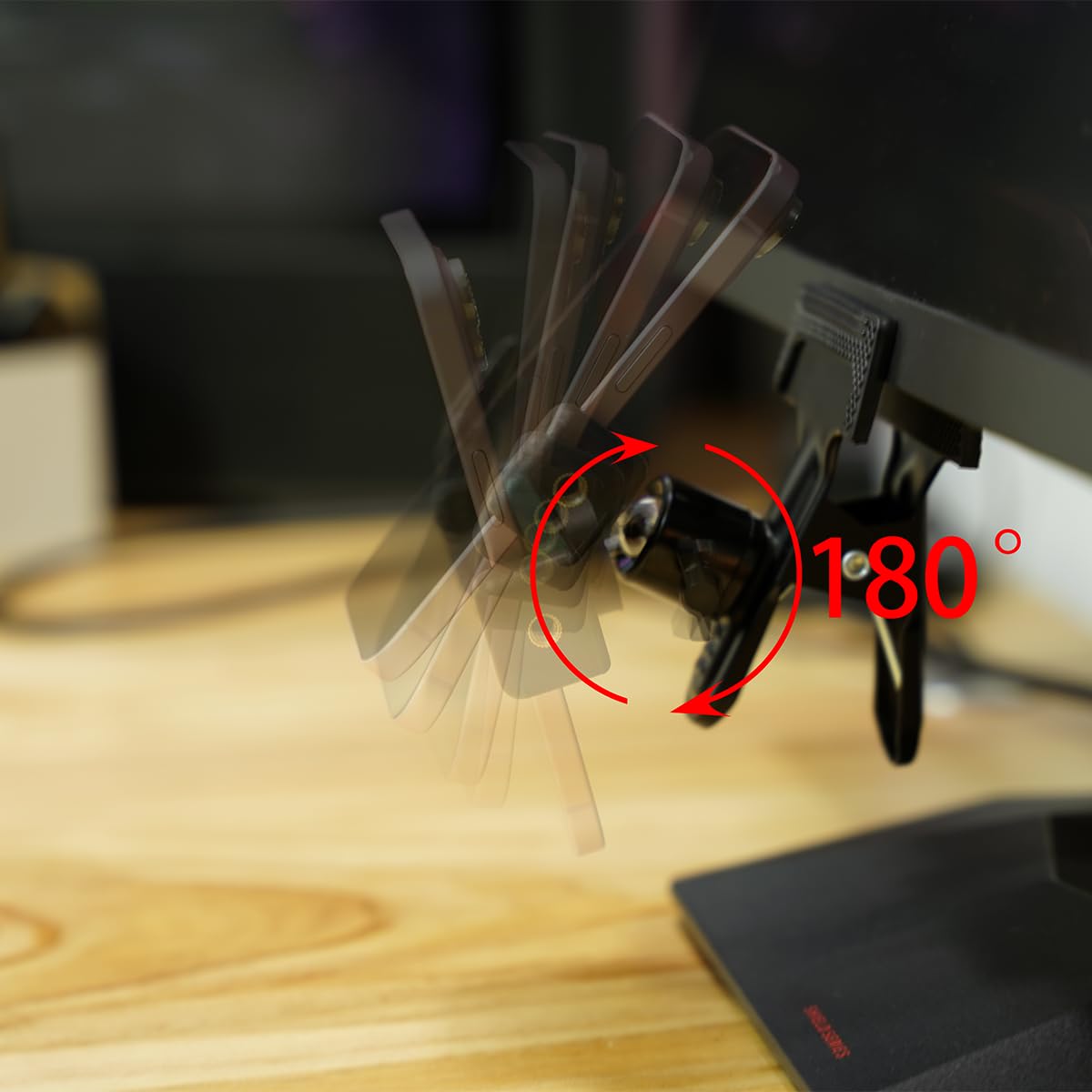 Rockcheems Universal Phone Mount For Monitor Bezel - Use Your Iphone As A Webcam For Live Broadcast With Epoccam - Includes 2 Si